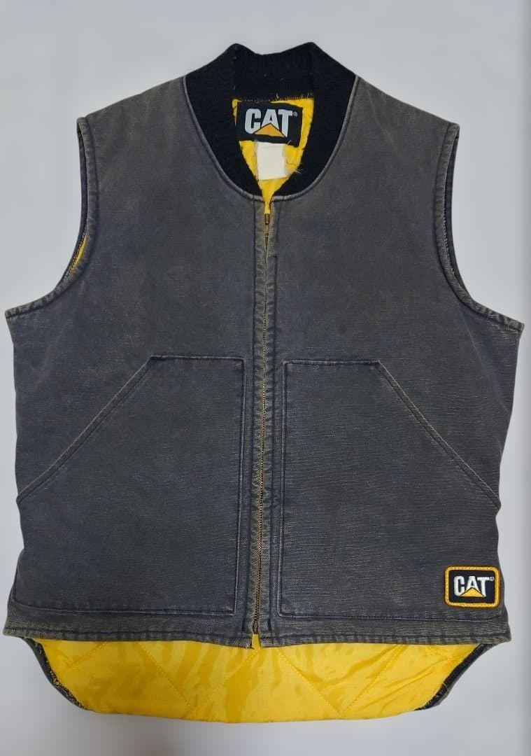 CAT(キャタピラー) ダック地 黒ワークベスト80s90sビンテージ