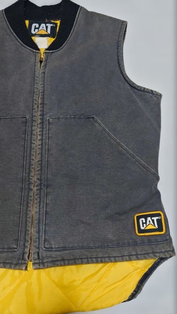 CAT(キャタピラー) ダック地 黒ワークベスト80s90sビンテージ