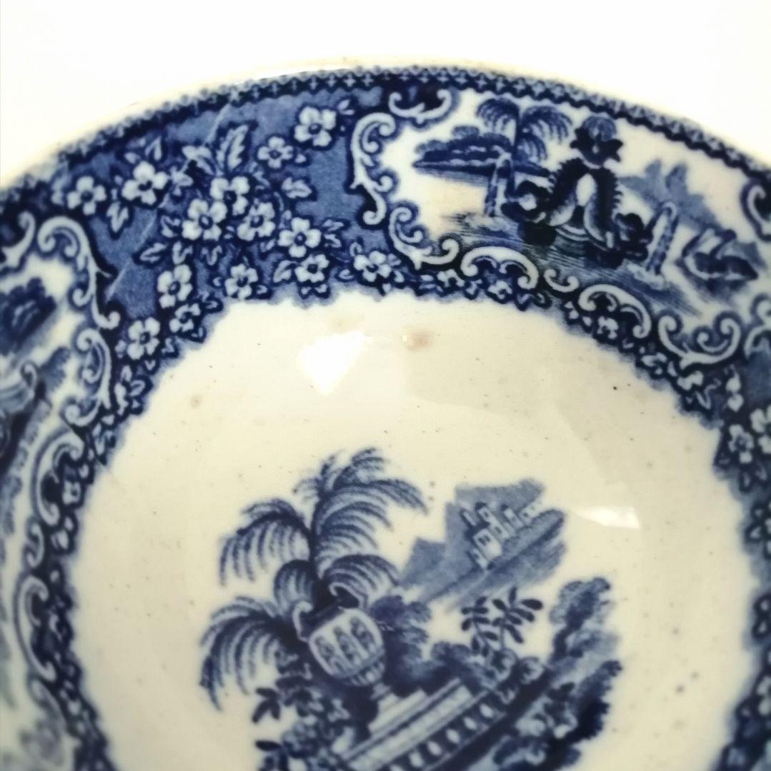 阿蘭陀焼 デルフト ペトルス・レグー窯 銅版転写 煎茶碗 アンティーク