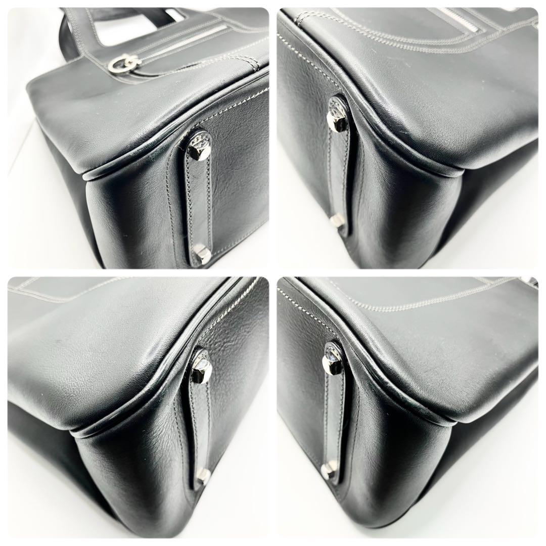 ぱっちさま　フェラガモ　ハンドバッグ　ガンチーニ　ブラック　レザー　レディース