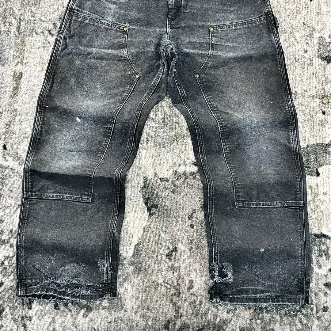 34×30 Carhartt 超レアフェードブラック 雰囲気抜群 ボロ 一点物