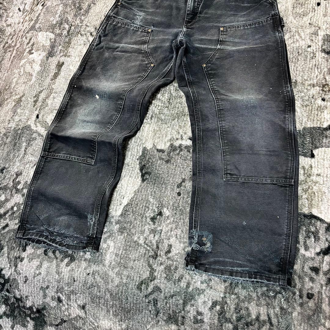 34×30 Carhartt 超レアフェードブラック 雰囲気抜群 ボロ 一点物