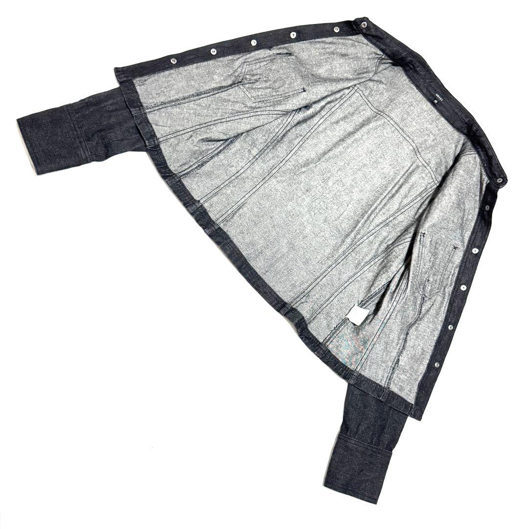 美品　グッチ デニムジャケット ブラック　コットン100%　サイズ42