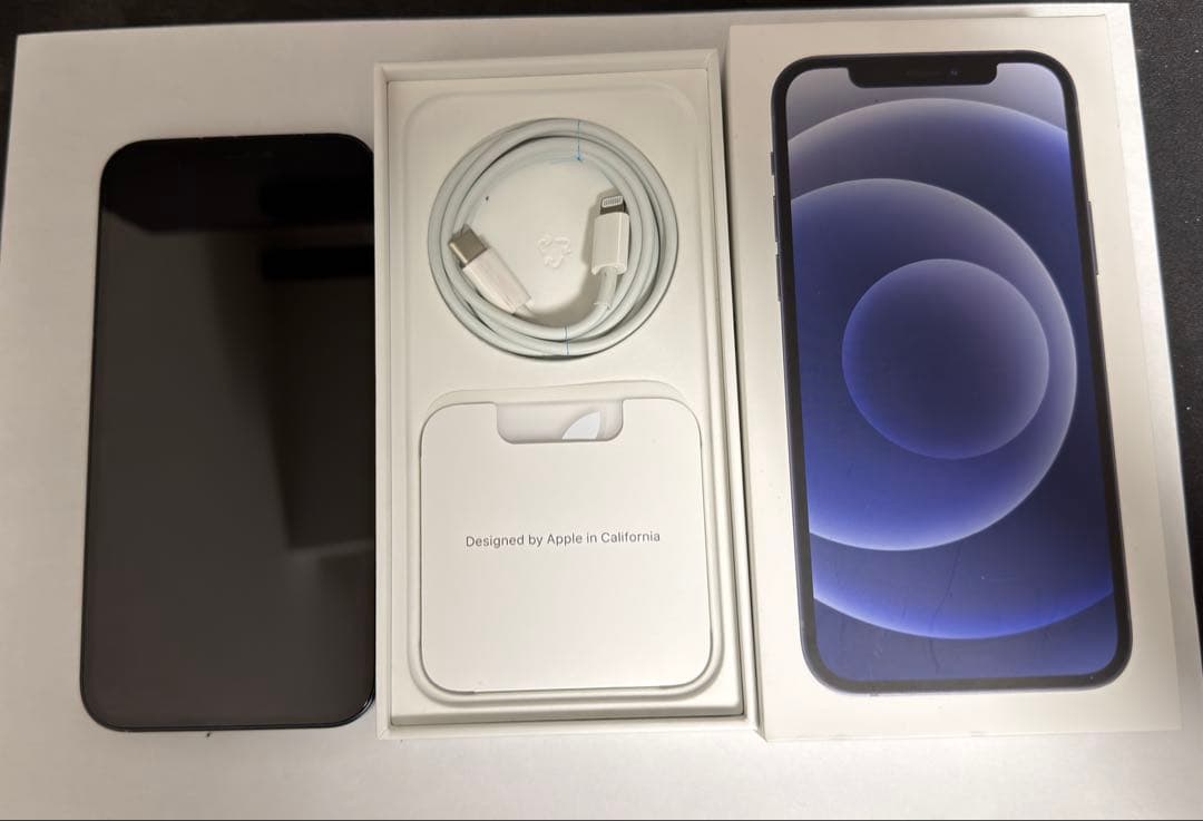 iphone12 128gb black 箱　充電ケーブル付き
