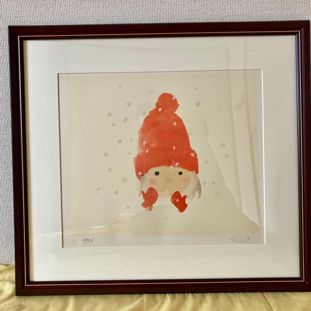 いわさきちひろ「赤い毛糸帽の少女」