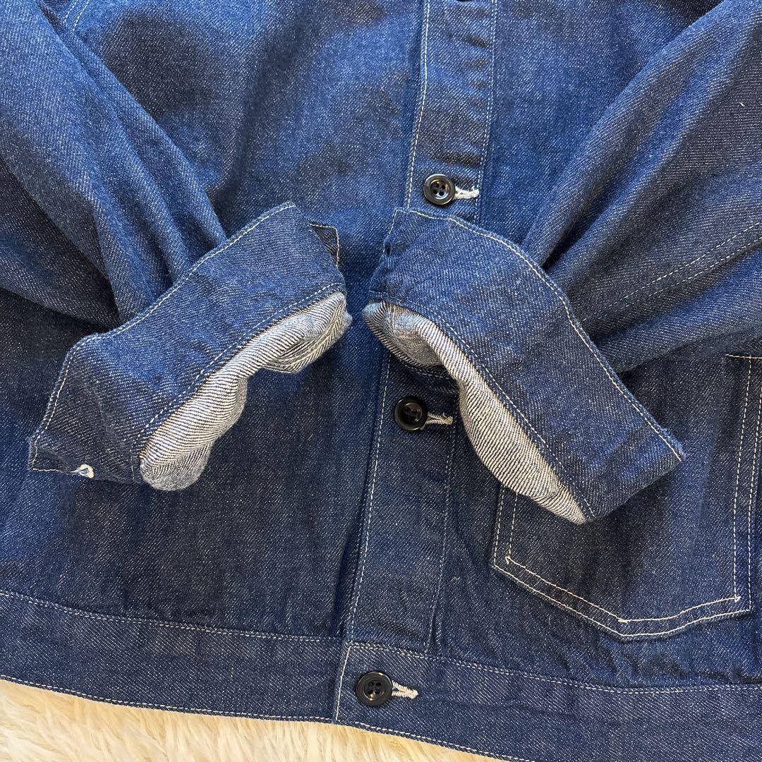 【美品】DANTON ダントン　デニム ノーカラージャケット 38