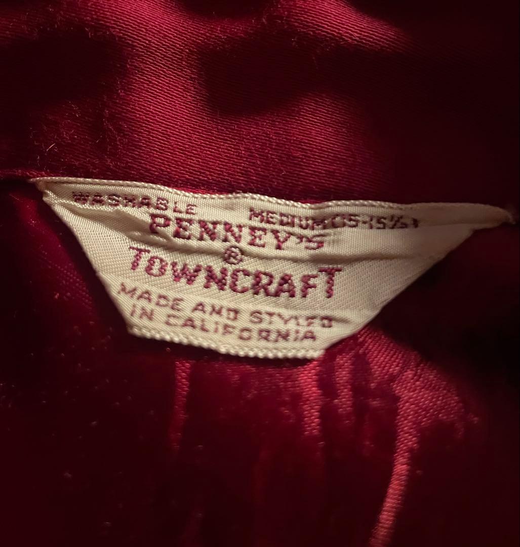 50's Towncraft レーヨンシャツ ワインレッド