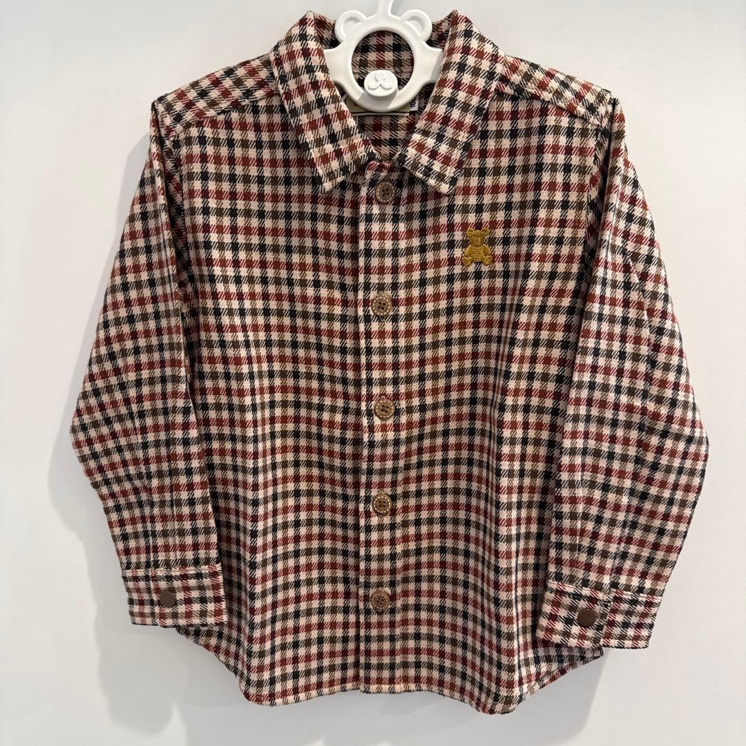 【美品】ミキハウス　長袖シャツ　ブラウス　100 秋冬　子供服　現行品