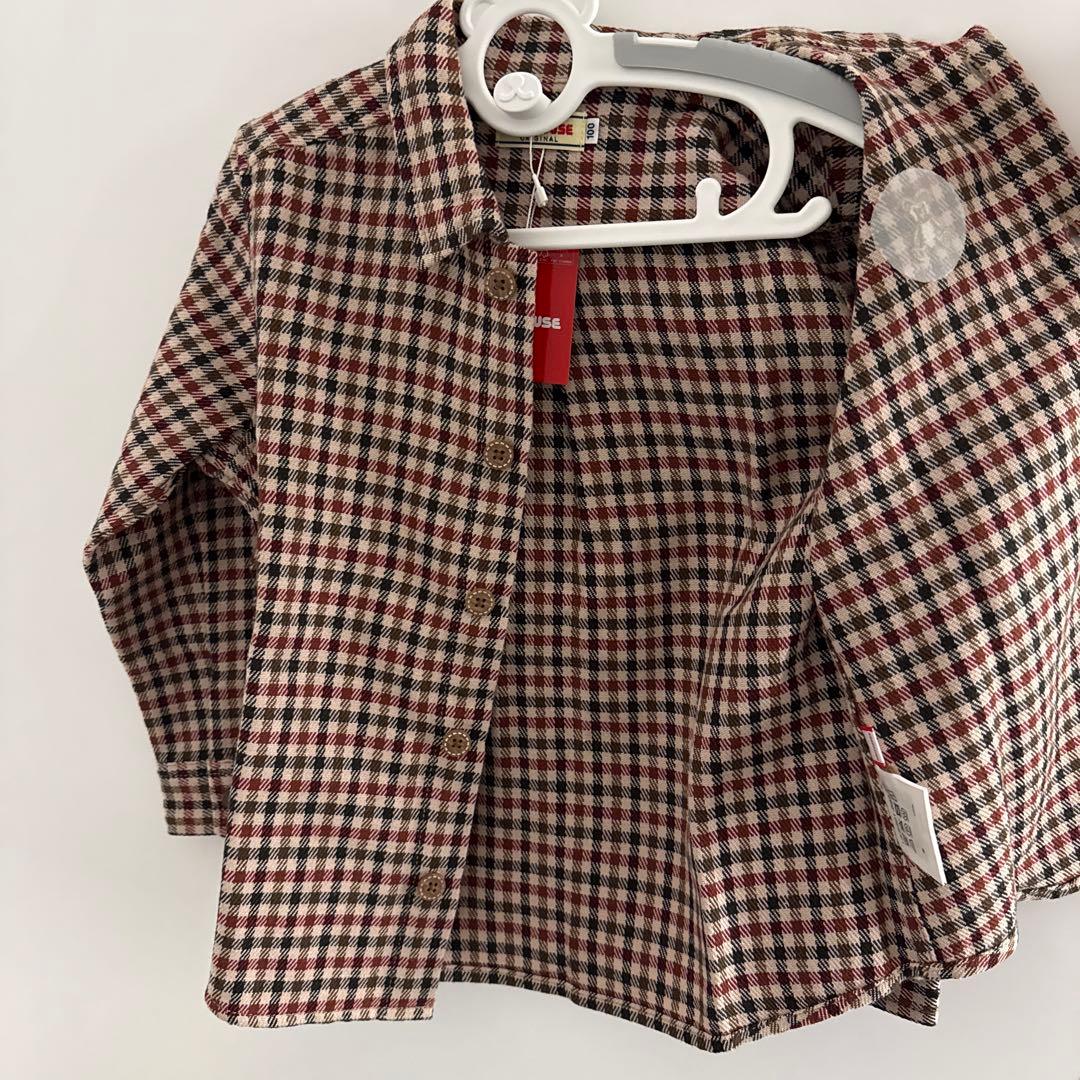 【美品】ミキハウス　長袖シャツ　ブラウス　100 秋冬　子供服　現行品