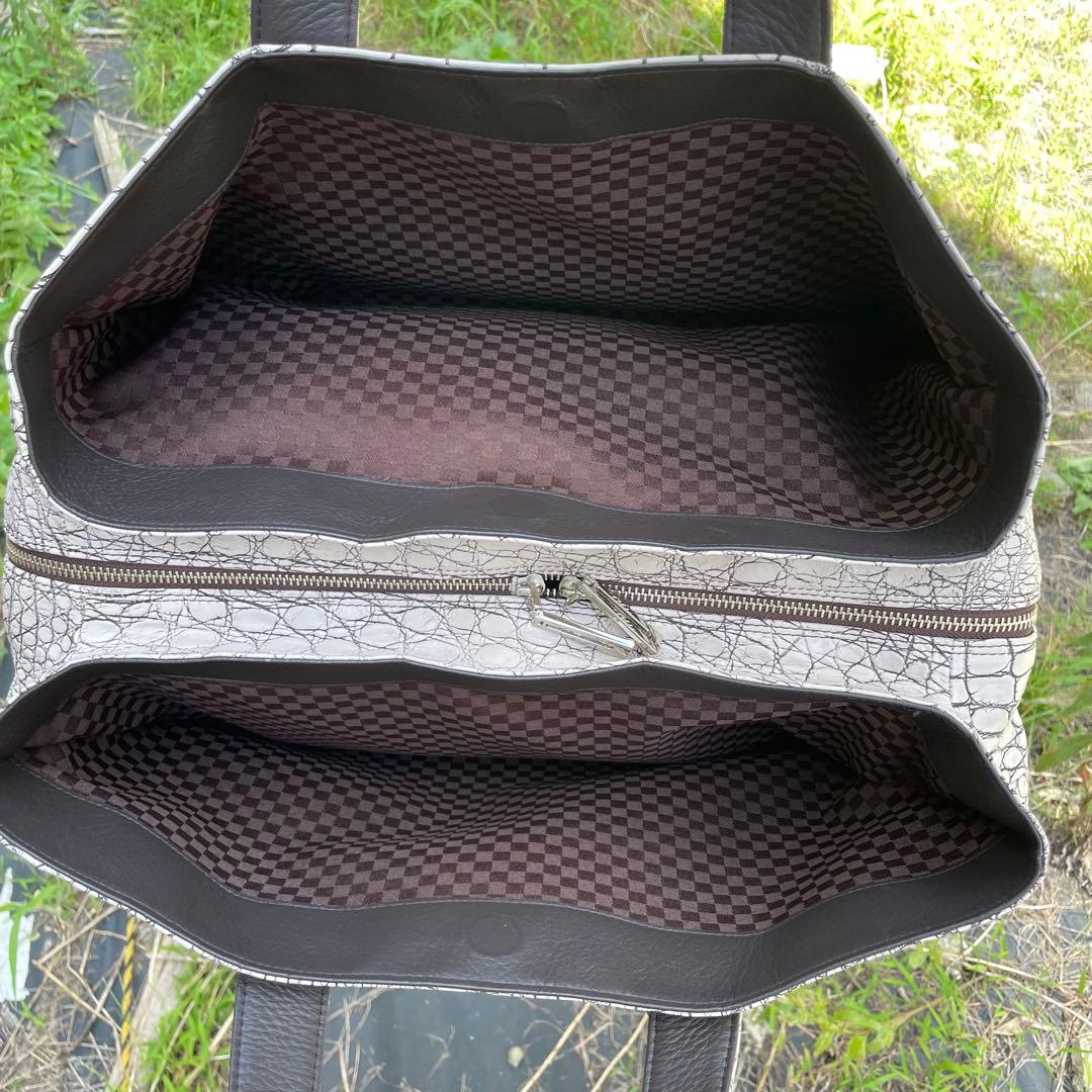 キャン様　希少！JRA認定　目地染めアリゲーター　特大トラベルボストンバッグ