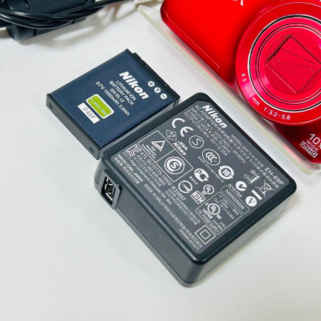 【極美品】Nikon COOLPIX S6300 レッド 赤 コンデジ