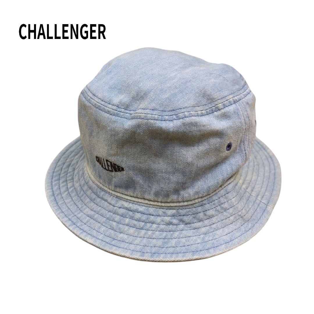 DENIM BUCKET HAT ロゴ 刺繍 帽子 インディゴ M
