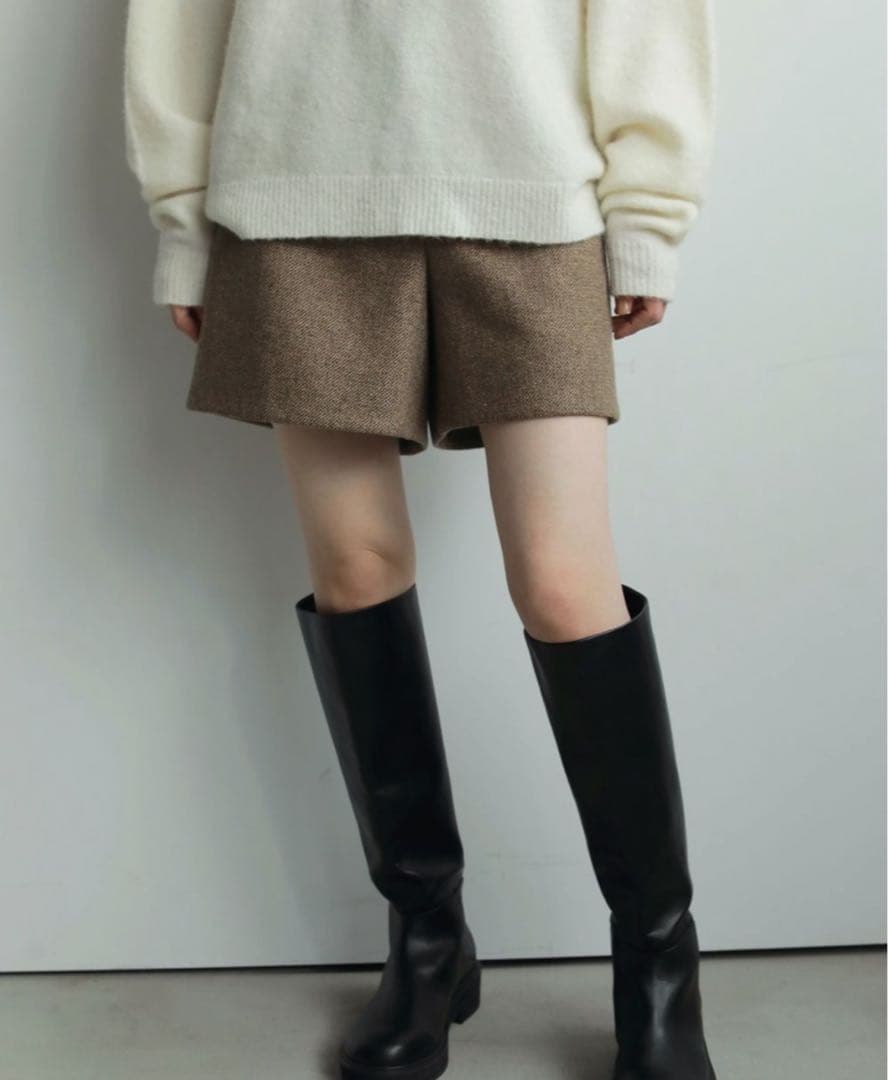 anuke Herringbone Short Pants アンヌーク　ベージュ
