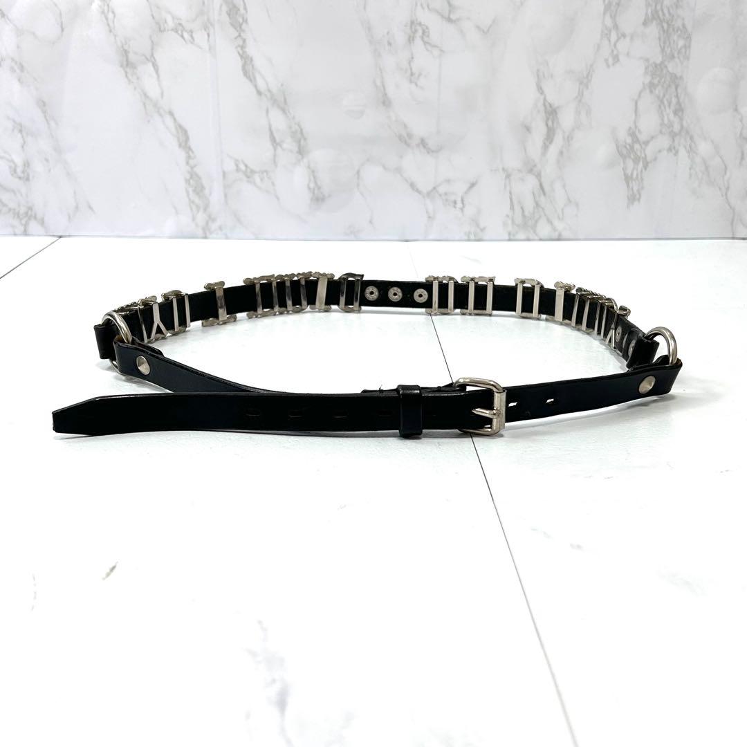 y2k ヒステリックグラマー スタッズ シルバーロゴプレート ベルト ブラック