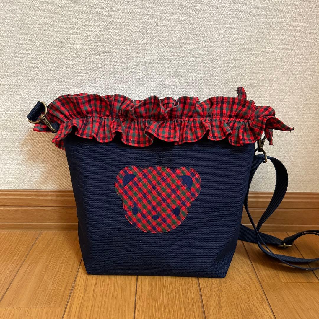 ビックマム様オーダー^ ^ファミリアチェックくまのアップリケミニトート