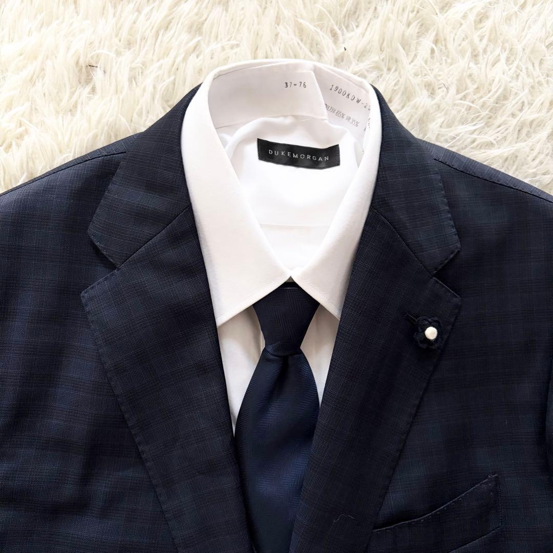 <極美品>LARDINI 新ロゴ ネイビー ウール 3ピース サイズ52