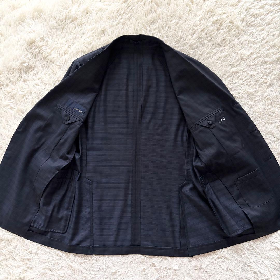 <極美品>LARDINI 新ロゴ ネイビー ウール 3ピース サイズ52