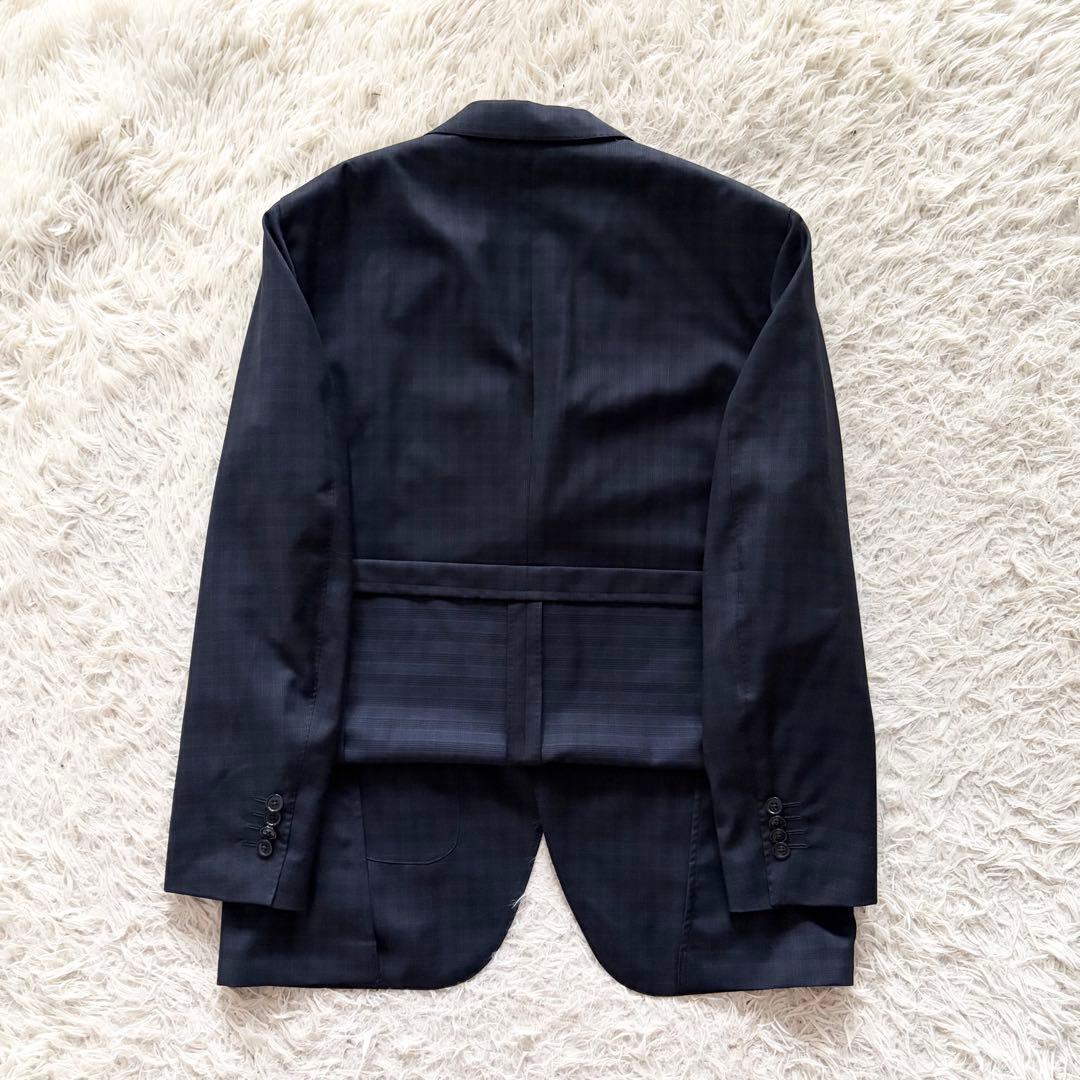 <極美品>LARDINI 新ロゴ ネイビー ウール 3ピース サイズ52