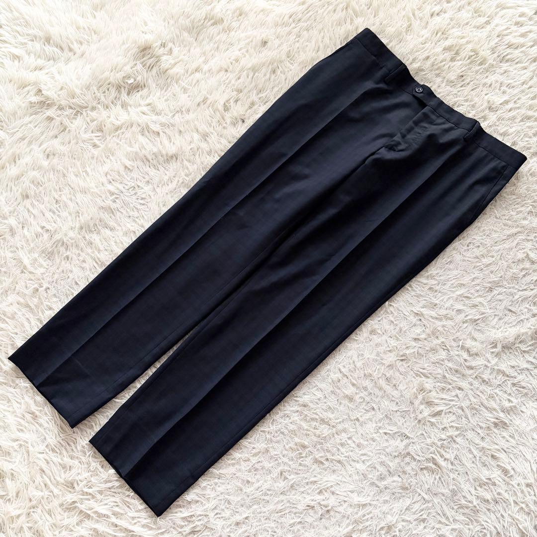 <極美品>LARDINI 新ロゴ ネイビー ウール 3ピース サイズ52