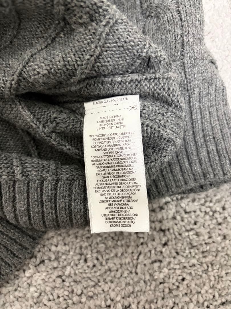 Polo Ralph Lauren ケーブルニット セーター グレー Mサイズ