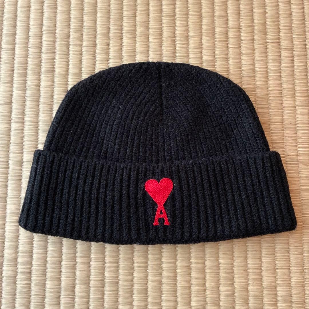 AMI PARIS アミパリス　ニット帽　黒