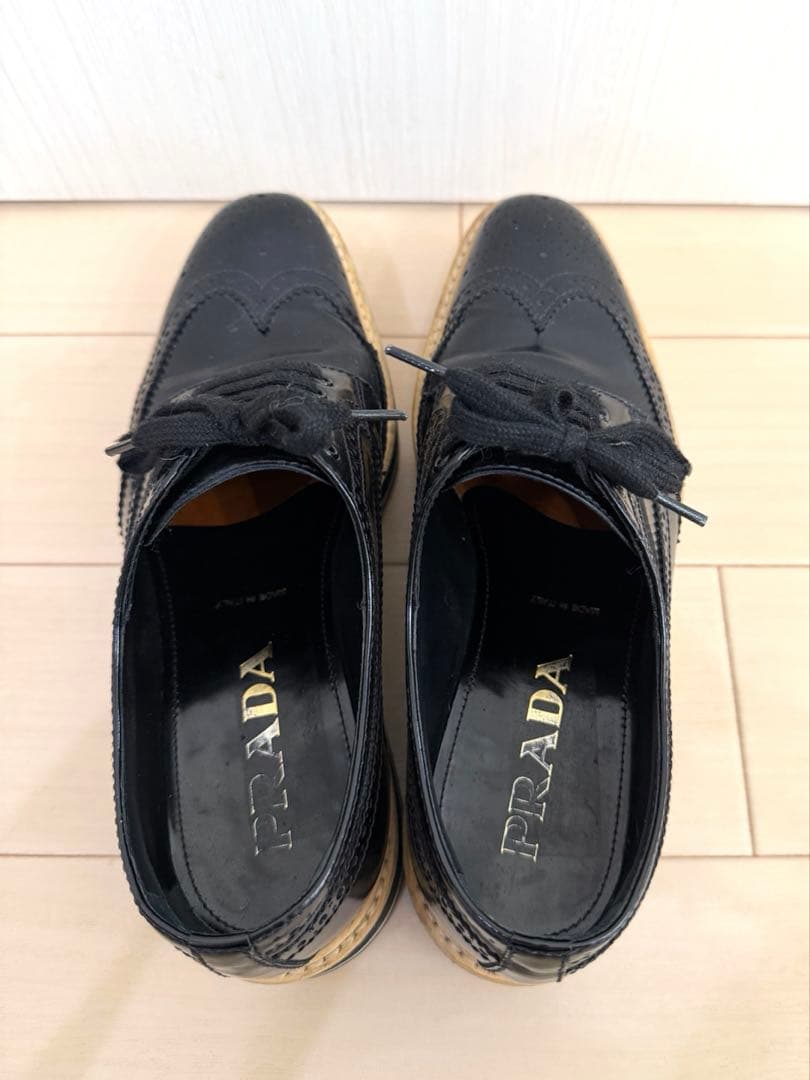 PRADA ウィングチップ レースアップシューズ