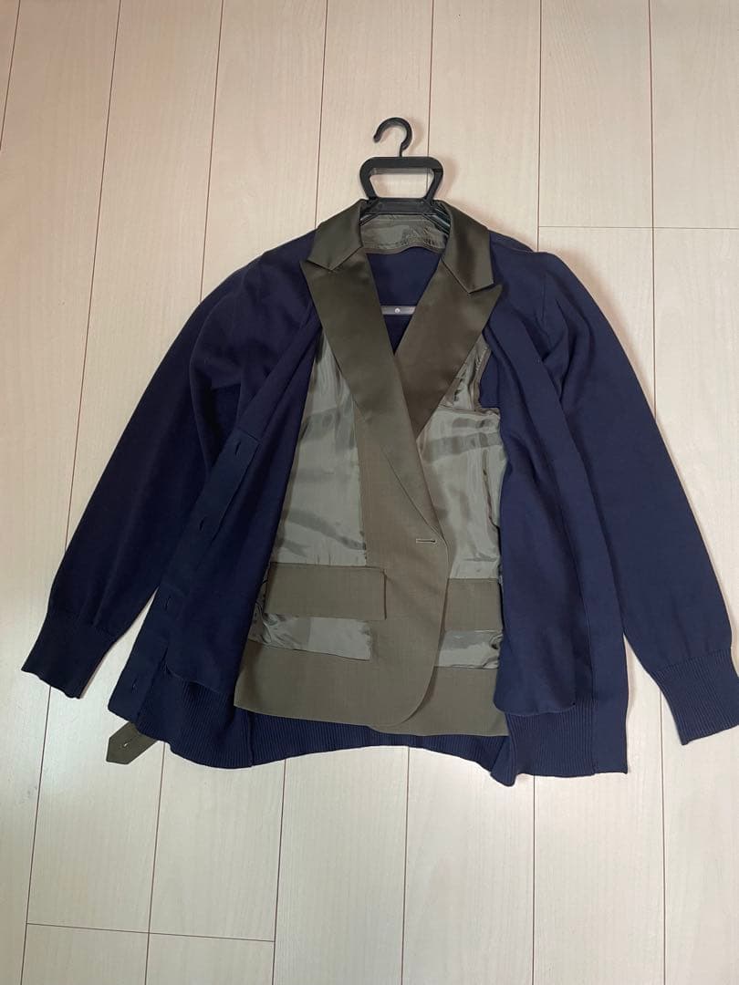 sacai ドッキング　テーラードジャケット　カーディガン　ブルゾン