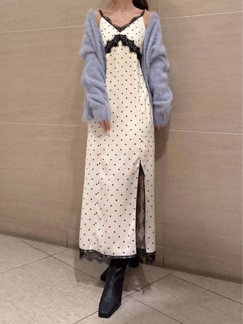FRAY I.D♡ レーストリムキャミワンピース　ドット