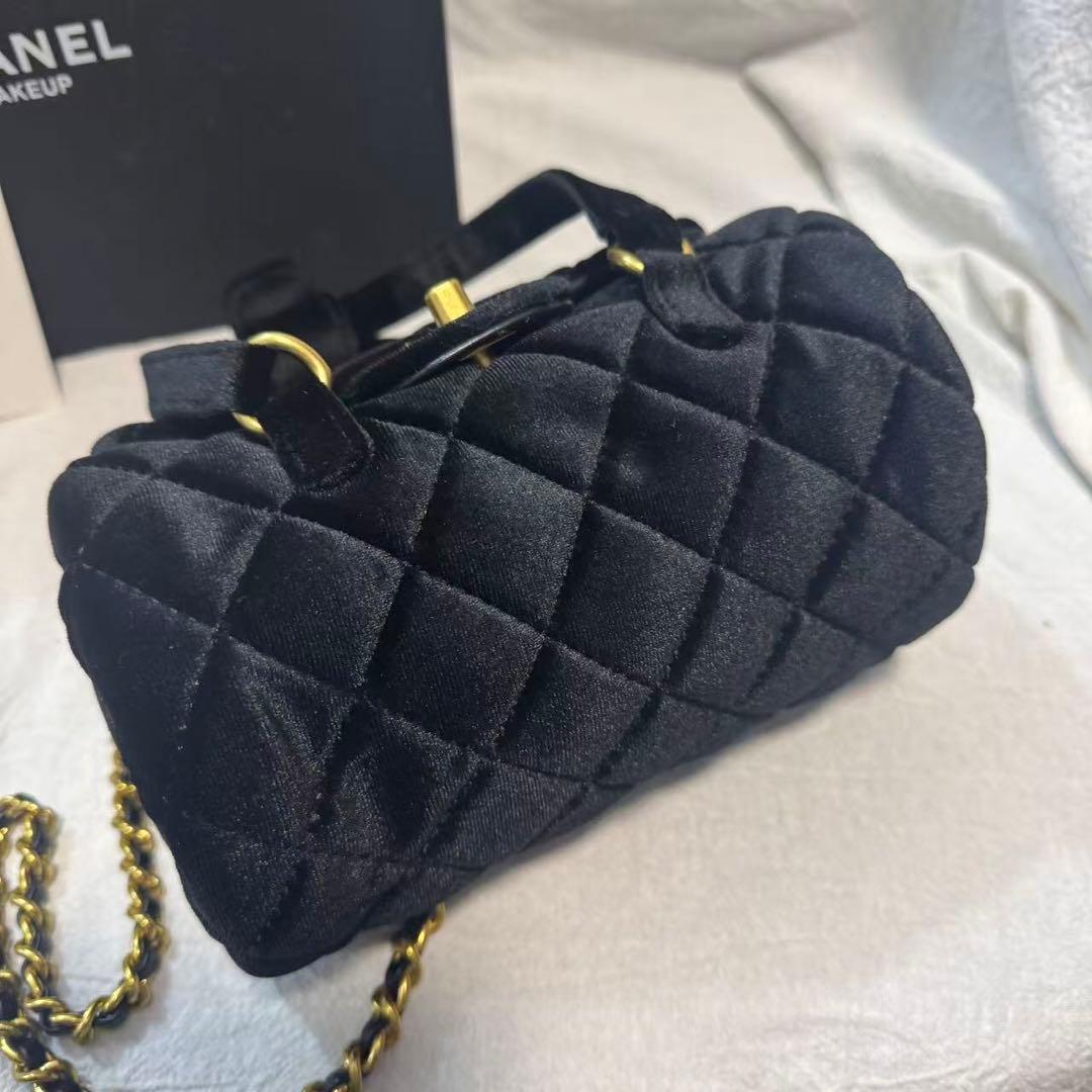 VIP限定 ノベルティ ベロア ゴールドチェーン ショルダーバッグ ブラック