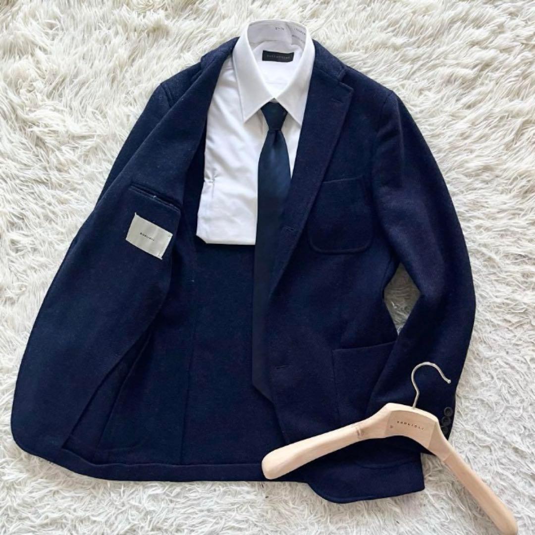 <美品>BOGLIOLI dover ネイビー ウール ジャケット サイズ46
