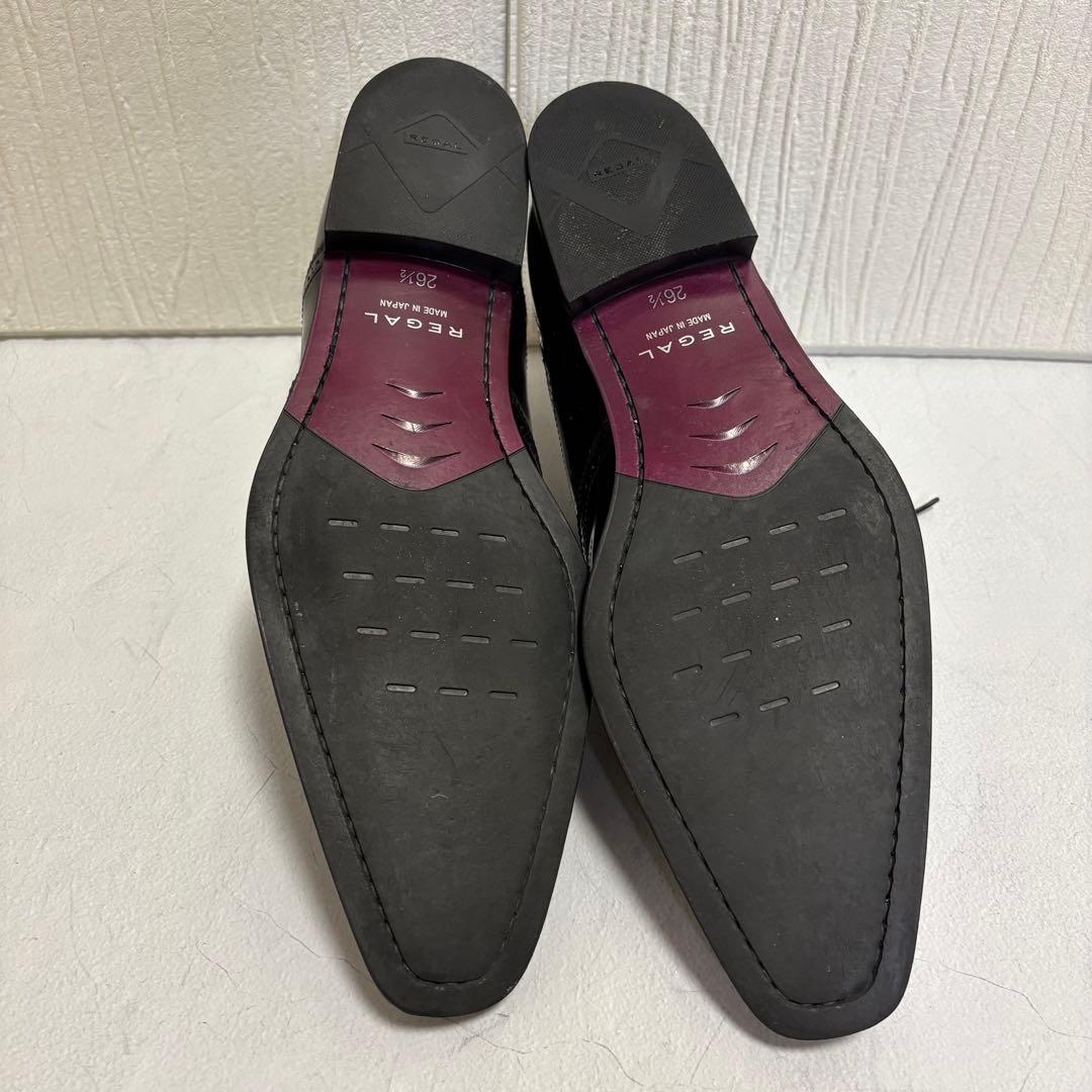 【美品】REGAL 28HRウィングチップ 黒レザー ドレスシューズ26.5cm