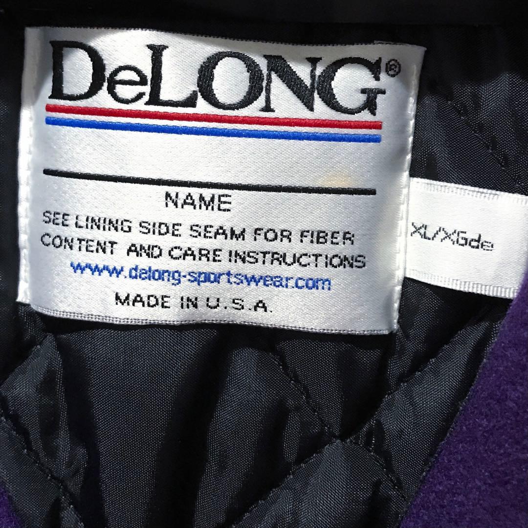 XL 80s 90s DeLONG レザー ウール スタジャン デロング