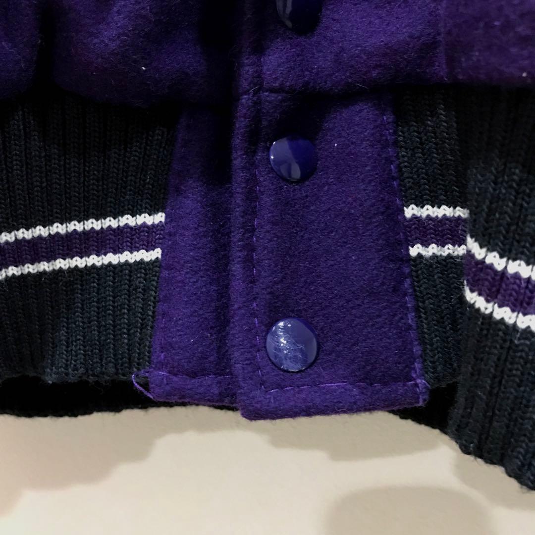 XL 80s 90s DeLONG レザー ウール スタジャン デロング