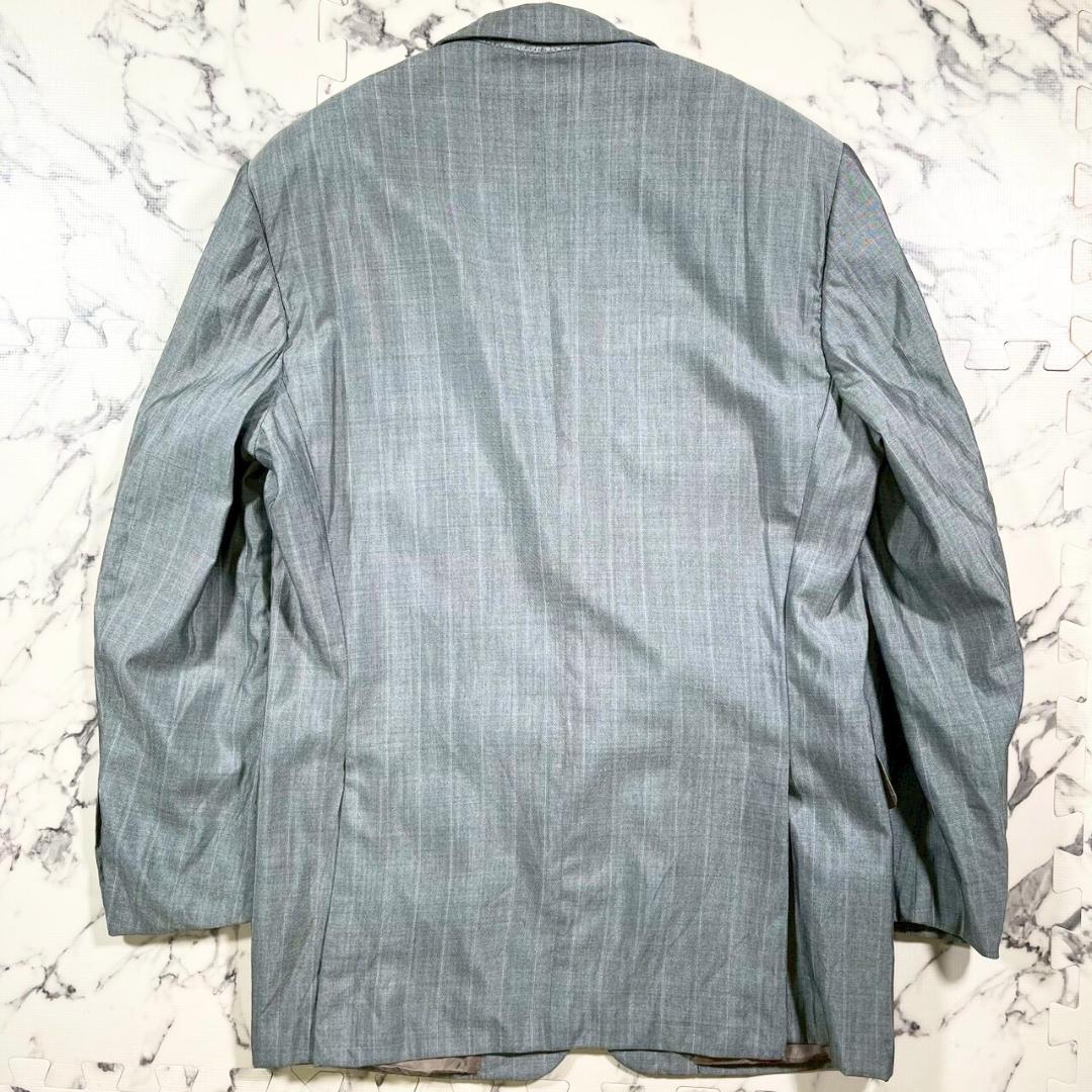 ✨ウール＆シルク✨48(L) エルメネジルドゼニア ストライプ スーツ グレー