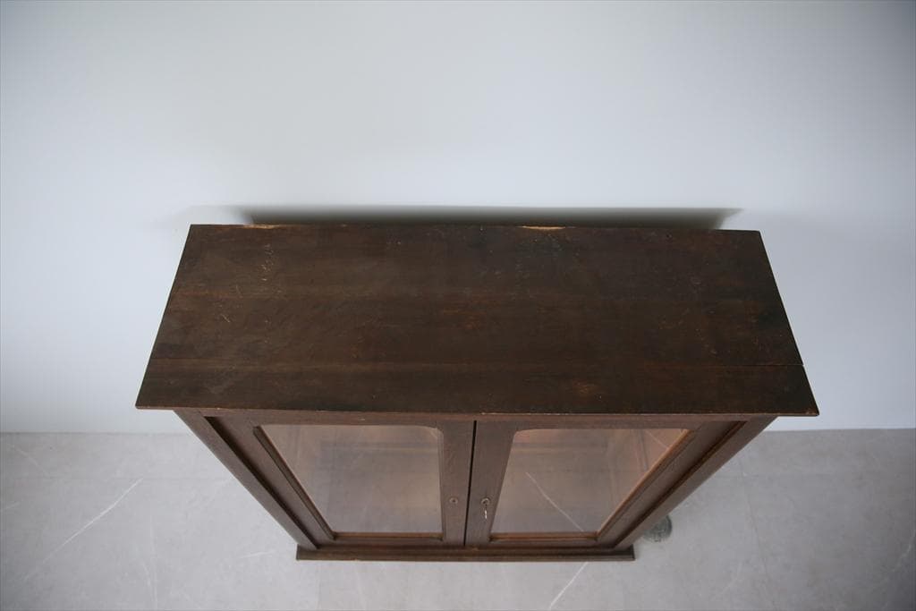 フランスアンティークブックケースキャビネット/本棚/食器棚/飾り棚(90-175