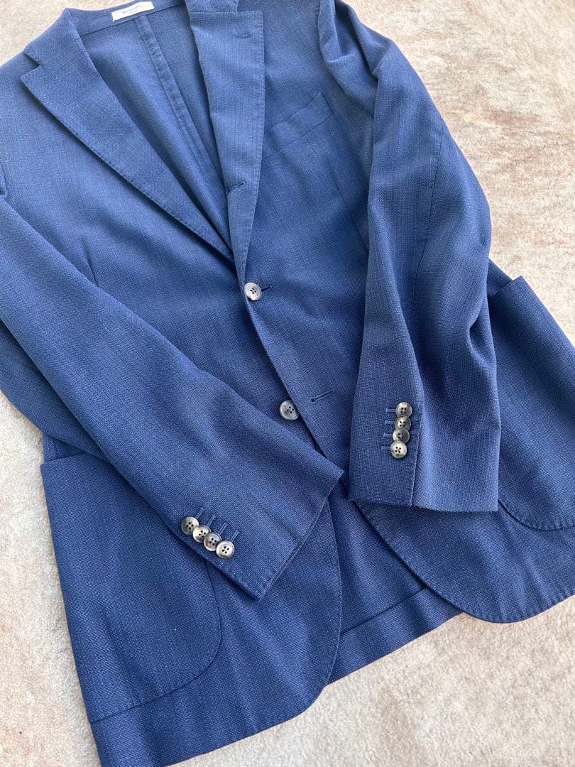 【美品】BOGLIOLI／ボリオリ ネイビー 50 テーラードジャケット