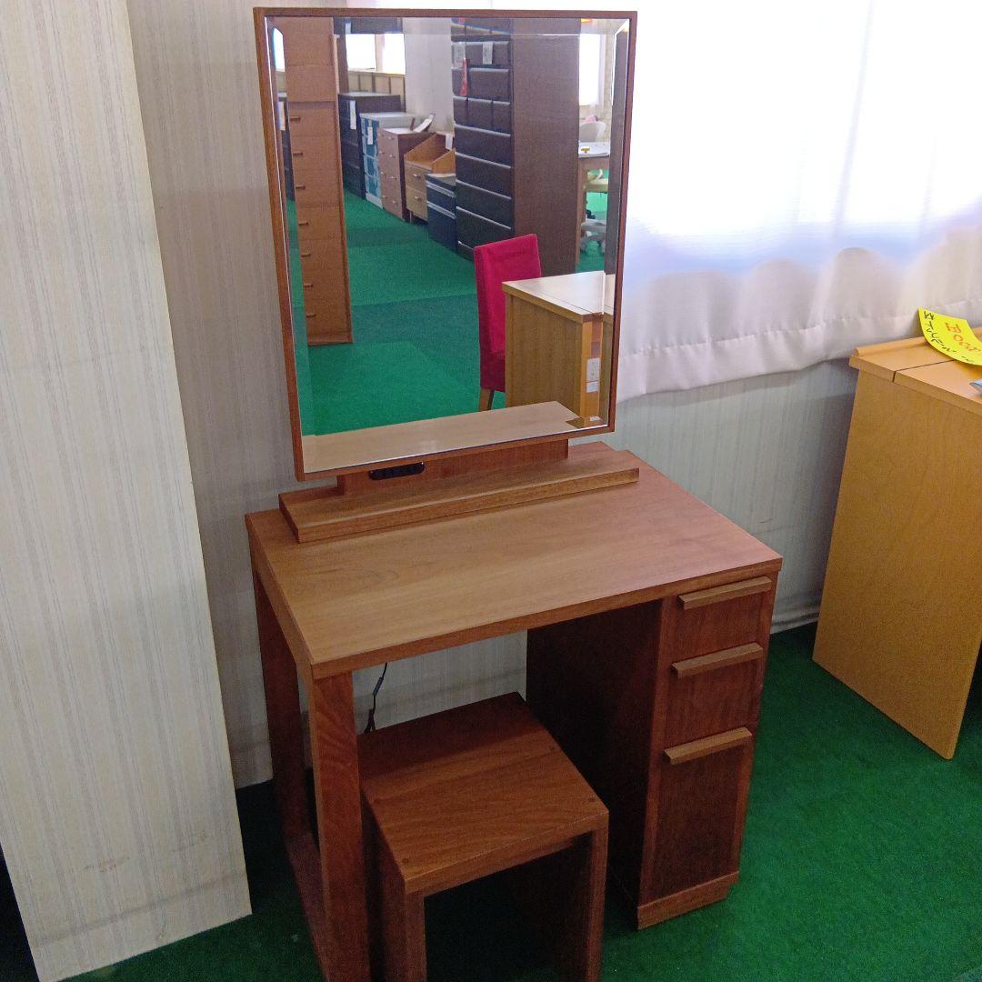 展示品 アカセ木工 モアレ ス ウォールナット 材 木製ドレッサー・鏡台、椅子付