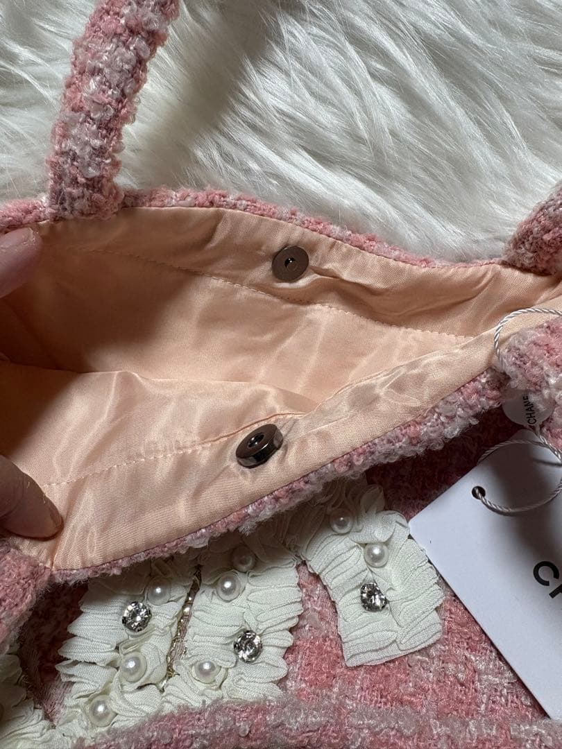 大*子様 シャネル CHANEL ピンク ラメ ツイード トートバッグ