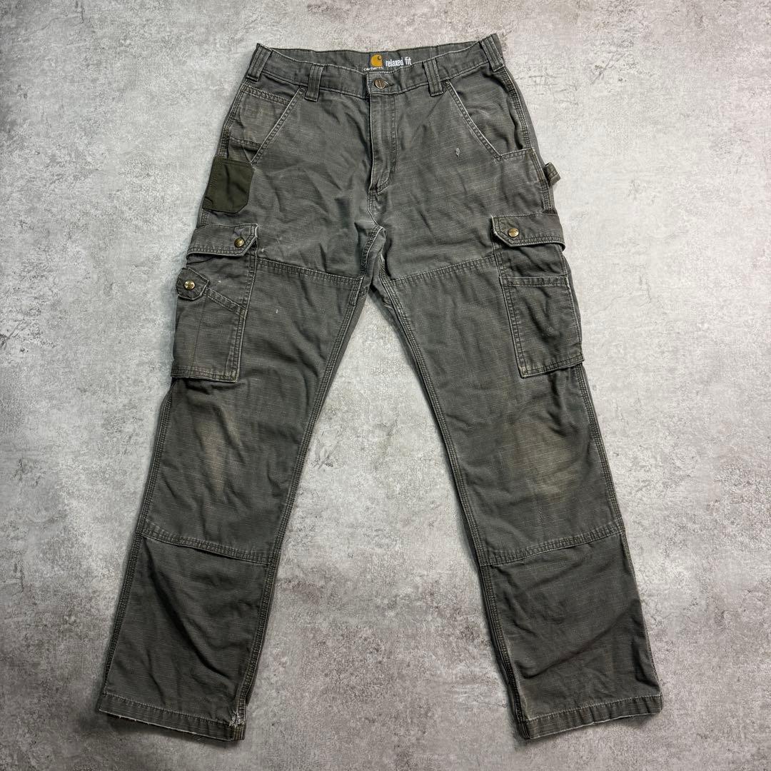 雰囲気◎希少■カーハート【32×32】ダブルニー カーゴ ペインターパンツ