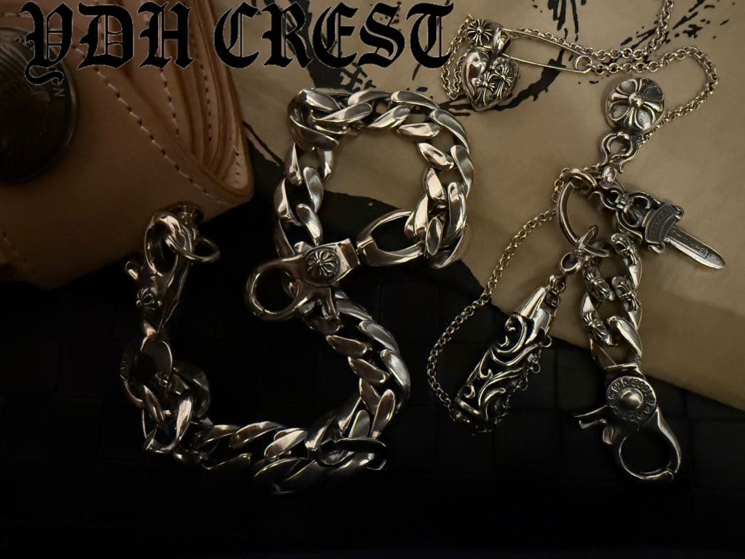 ★ZKKWCN　ウォレットチェーン　重厚クロスチームウォレットチェーン　刻印有り