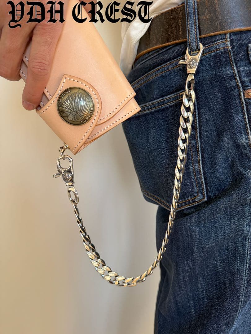 ★ZKKWCN　ウォレットチェーン　重厚クロスチームウォレットチェーン　刻印有り