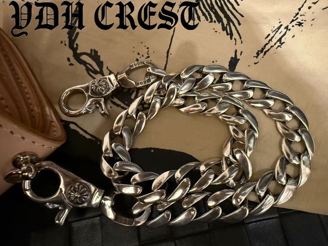 ★ZKKWCN　ウォレットチェーン　重厚クロスチームウォレットチェーン　刻印有り