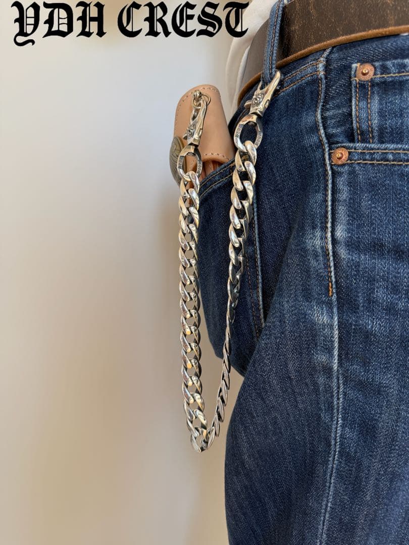 ★ZKKWCN　ウォレットチェーン　重厚クロスチームウォレットチェーン　刻印有り