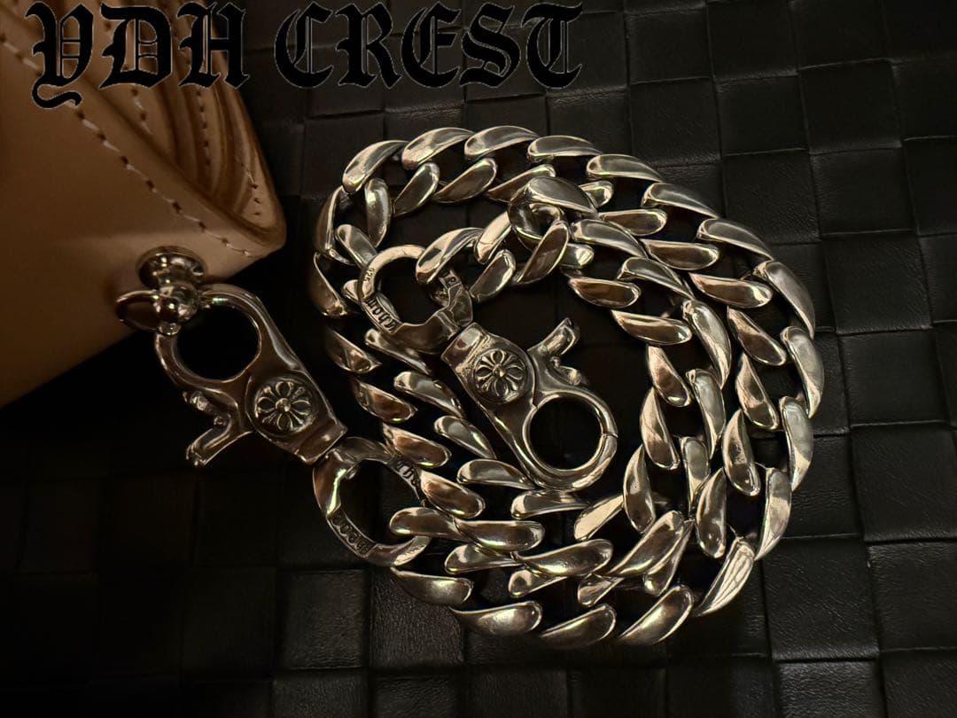 ★ZKKWCN　ウォレットチェーン　重厚クロスチームウォレットチェーン　刻印有り