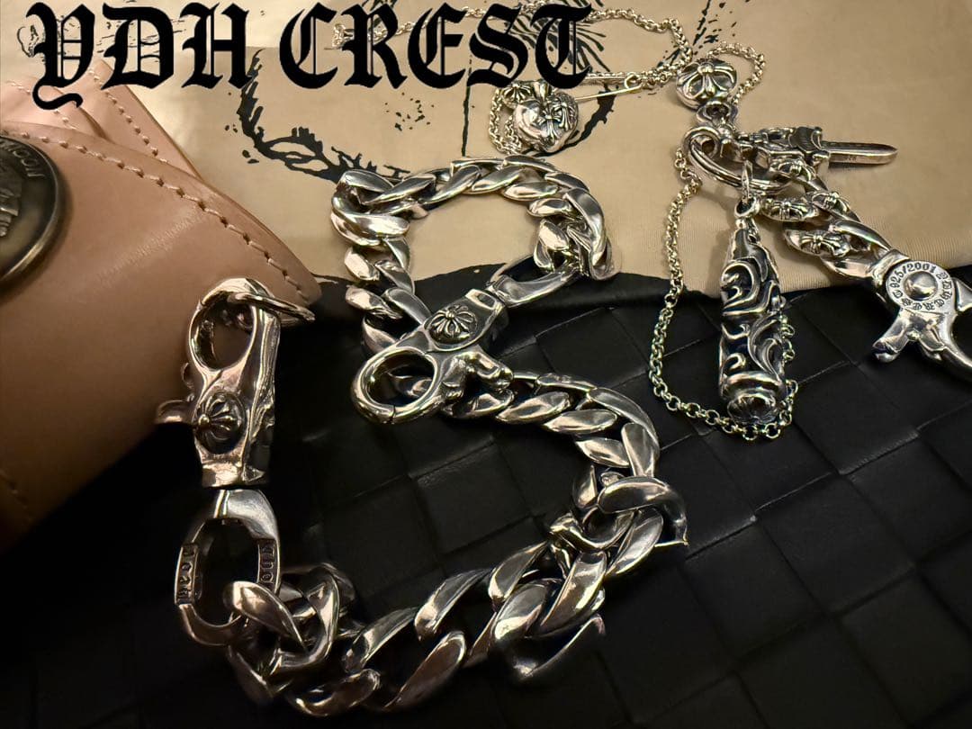 ★ZKKWCN　ウォレットチェーン　重厚クロスチームウォレットチェーン　刻印有り