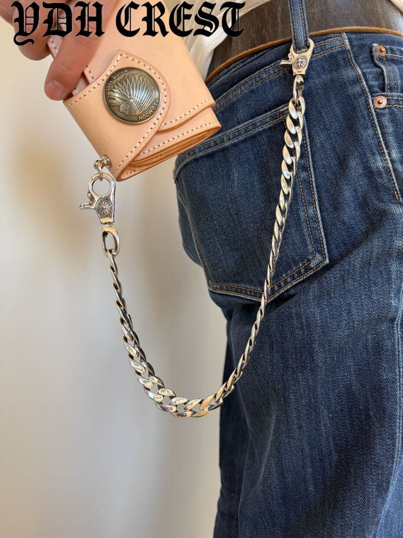 ★ZKKWCN　ウォレットチェーン　重厚クロスチームウォレットチェーン　刻印有り