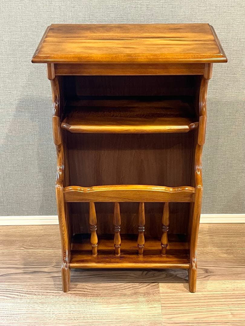 オールドカリモク マガジンラック／サイドキャビネット 木製 ヴィンテージ