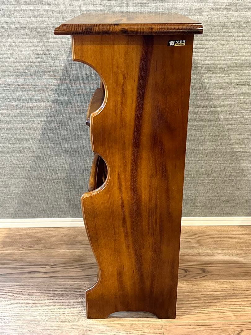 オールドカリモク マガジンラック／サイドキャビネット 木製 ヴィンテージ