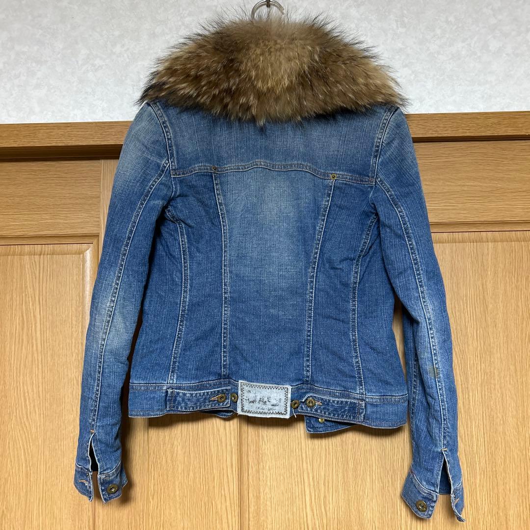 D&G ドルチェ＆ガッバーナ ファー襟デニムジャケット M（S相当） イタリア製