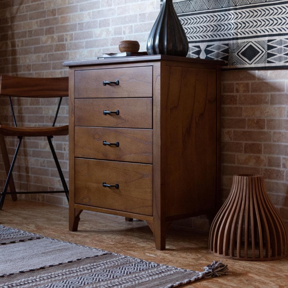 ミンディ材 ロー チェスト 木製 キャビネット サイドボード 洋服収納棚 タンス